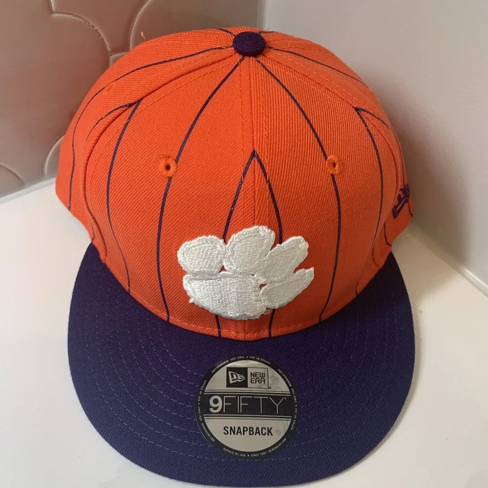 New Era Clemson Tigers Pinstriped Vintage Adjustable 9FIFTY Snapback Hat OSFM
